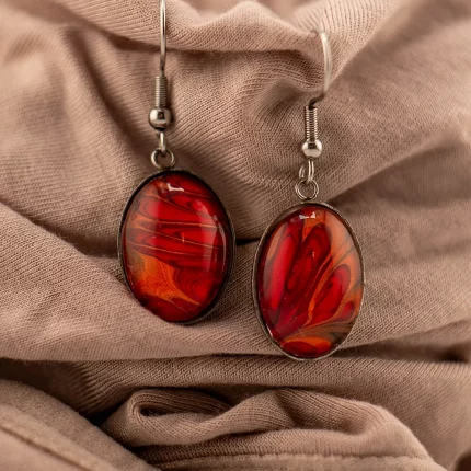 Handgefertigte Lucijana Art Ohrringe mit Acrylic Pouring technik